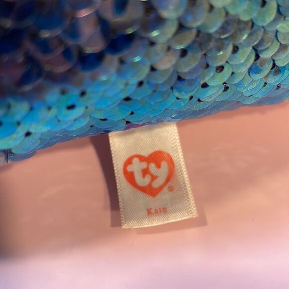 Ty Flippables 2019 Kate the Blue Silver Dragon 9” tall Good Used Condition flaws - Picture 10 of 13